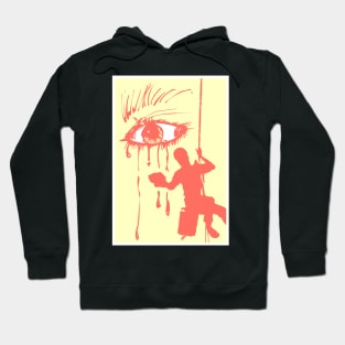 Abstract window cleaner wiping away tears. Hoodie